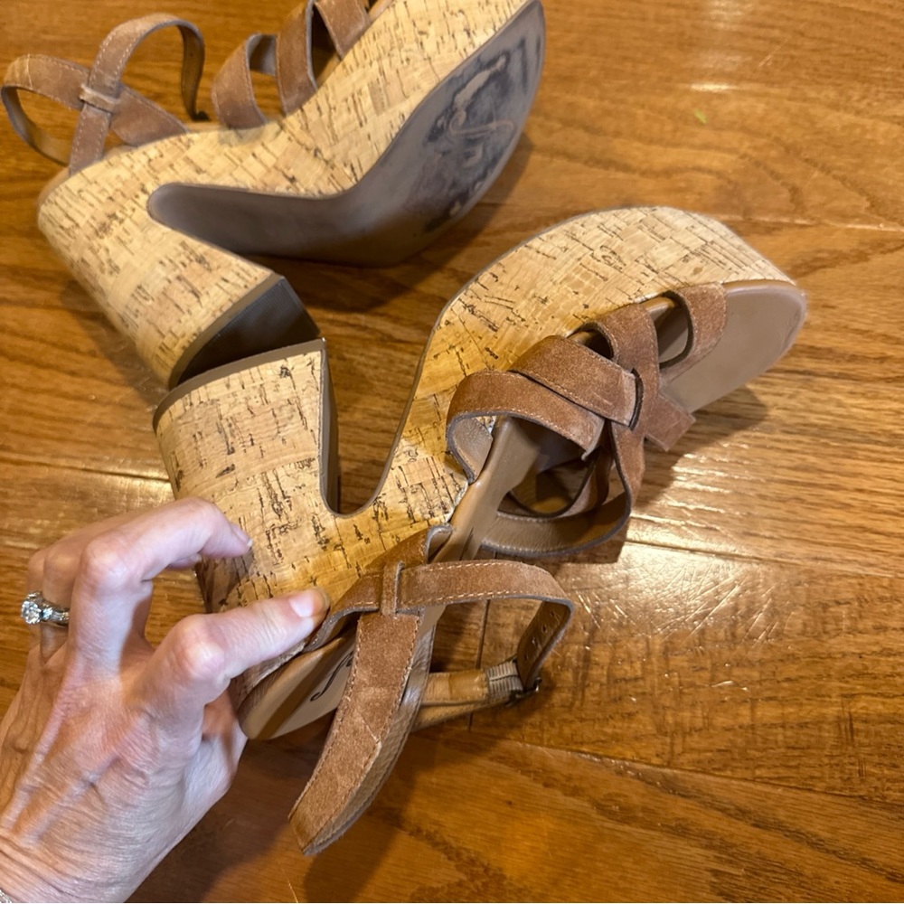 Free People Cork Platform Sandals in Brown - Picture 3 of 9